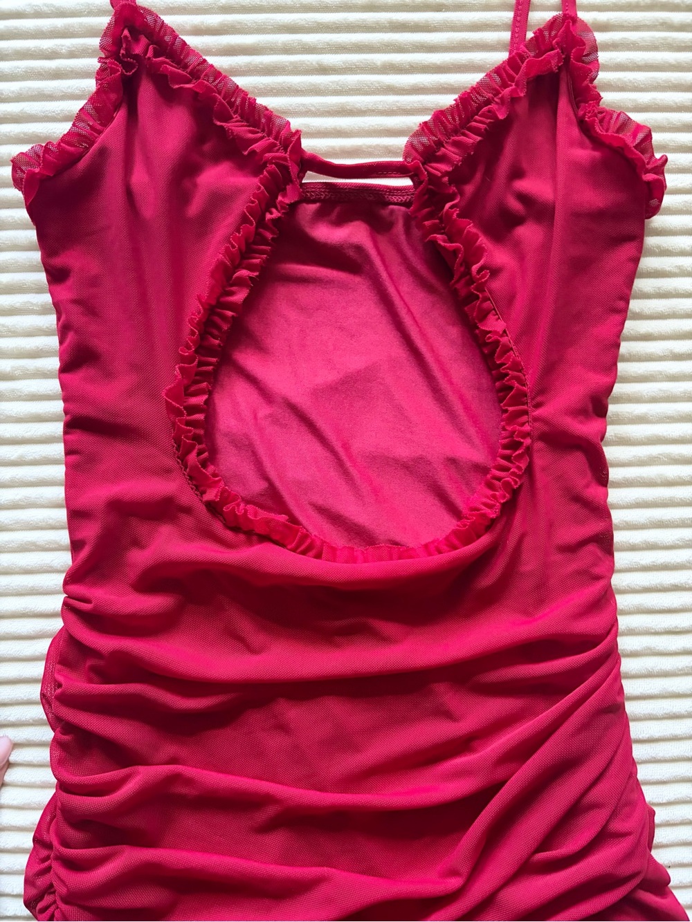 SHEIN Red Mini Dress with Ruffle Trim Size Small